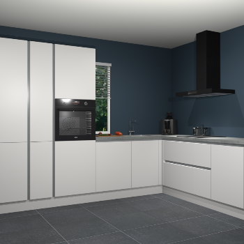 Zijdegrijze greeploze keuken India 51162