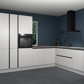 Zijdegrijze greeploze keuken India 51165