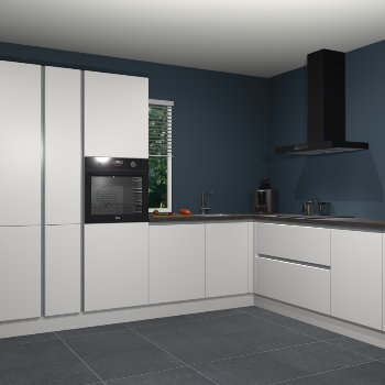 Zijdegrijze greeploze keuken India 51168