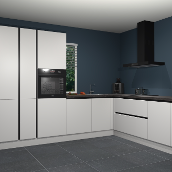 Zijdegrijze greeploze keuken India 51215