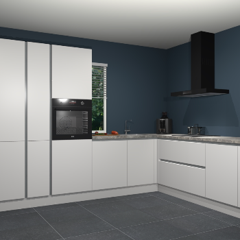 Zijdegrijze greeploze keuken India 51174