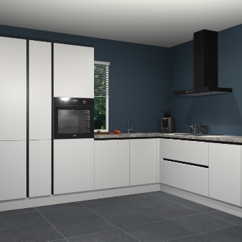 Zijdegrijze greeploze keuken India 51177