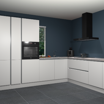 Zijdegrijze greeploze keuken India 51180