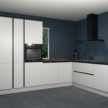 Zijdegrijze greeploze keuken India 51189