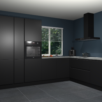 Zwarte greeploze keuken India 51416