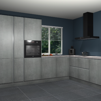 Beton Parelgrijs greeploze keuken India 51704