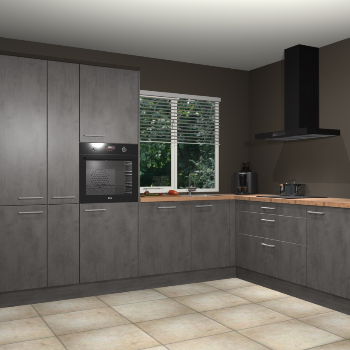 Beton Antraciet keuken India 51840