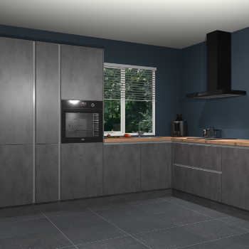 Beton Antraciet greeploze keuken India 51847