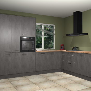 Beton Antraciet keuken India 51845