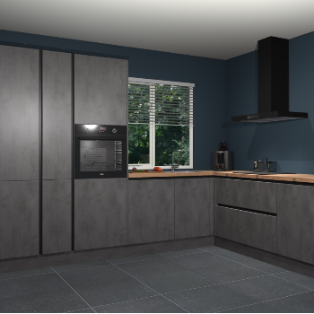 Beton Antraciet greeploze keuken India 51846