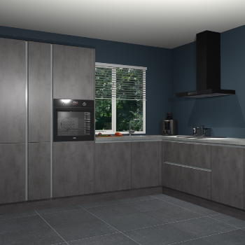 Beton Antraciet greeploze keuken India 51856