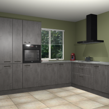 Beton Antraciet keuken India 51858