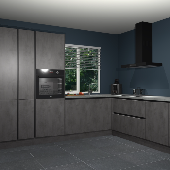 Beton Antraciet greeploze keuken India 51859