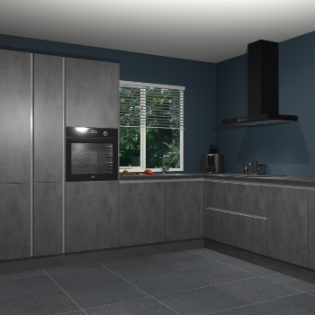 Beton Antraciet greeploze keuken India 51862