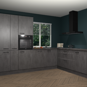 Beton Antraciet keuken India 51863