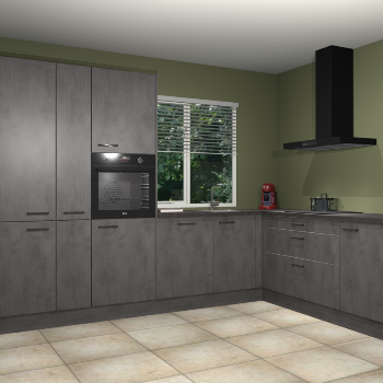 Beton Antraciet keuken India 51864