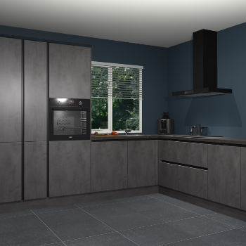 Beton Antraciet greeploze keuken India 51865