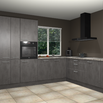 Beton Antraciet keuken India 51866