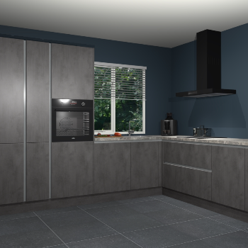 Beton Antraciet greeploze keuken India 51868