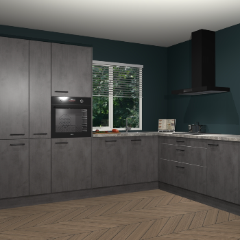 Beton Antraciet keuken India 51869