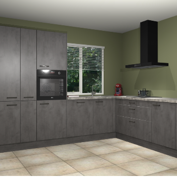 Beton Antraciet keuken India 51870