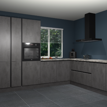 Beton Antraciet greeploze keuken India 51871