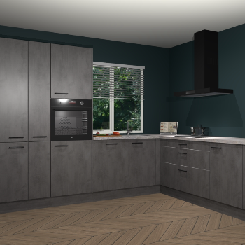 Beton Antraciet keuken India 51875