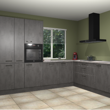 Beton Antraciet keuken India 51876