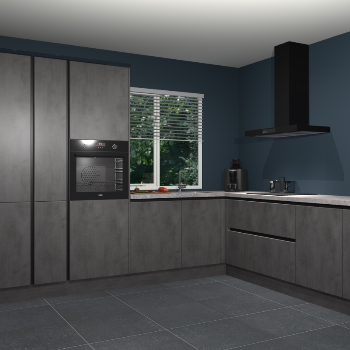 Beton Antraciet greeploze keuken India 51877