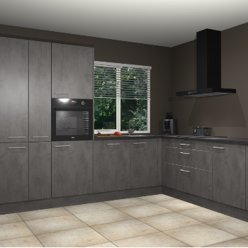 Beton Antraciet keuken India 51878