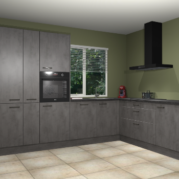 Beton Antraciet keuken India 51882