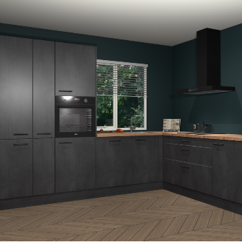 Beton zwarte keuken India 51911