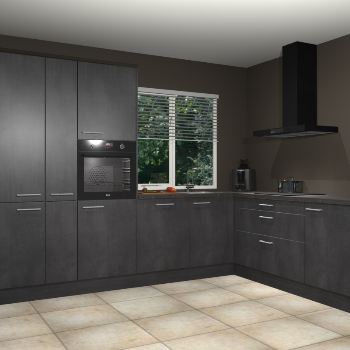 Beton zwarte keuken India 51977