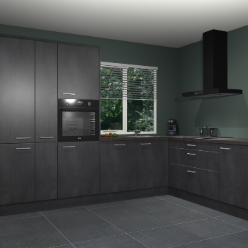 Beton zwarte keuken India 51978