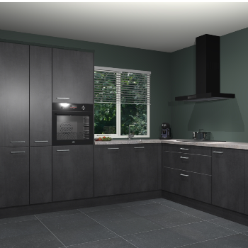 Beton zwarte keuken India 51990