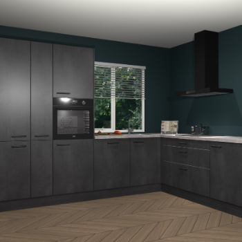 Beton zwarte keuken India 51992