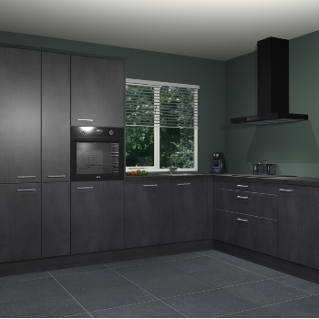 Beton zwarte keuken India 51996