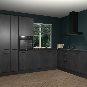 Beton zwarte keuken India 51998