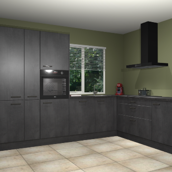 Beton zwarte keuken India 51999