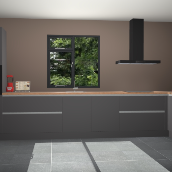 Onyxgrijze greeploze keuken Lille 52478