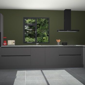 Onyxgrijze greeploze keuken Lille 52487