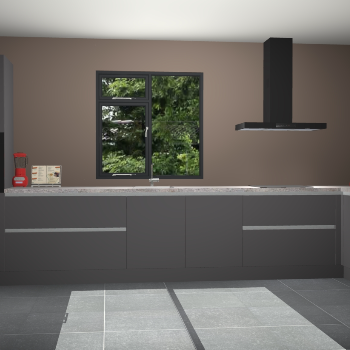 Onyxgrijze greeploze keuken Lille 52502