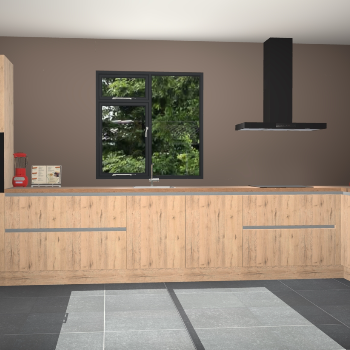 Madera natuur greeploze keuken Lille 52521