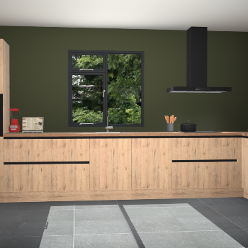 Madera natuur greeploze keuken Lille 52524