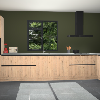 Madera natuur greeploze keuken Lille 52530
