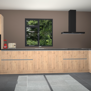 Madera natuur greeploze keuken Lille 52533
