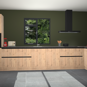 Madera natuur greeploze keuken Lille 52536