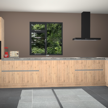 Madera natuur greeploze keuken Lille 52539