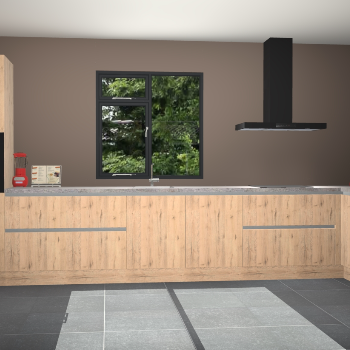 Madera natuur greeploze keuken Lille 52545