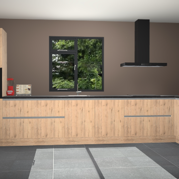 Madera natuur greeploze keuken Lille 52551